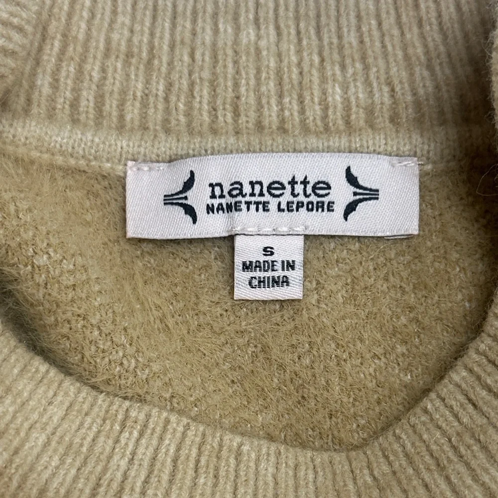 Nanette Lepore Eyelash Retro Pearl Cream Floral Crew Neck Sweater Small
